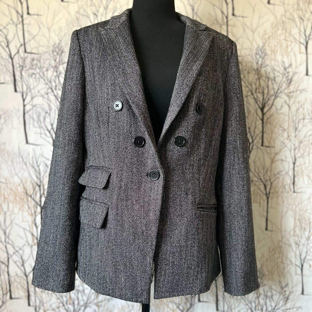 Express Gray Double-Breasted Blazer - image 1